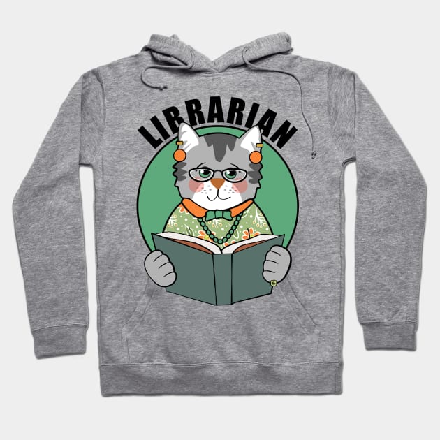 Librarian Cat Lady Hoodie by Sue Cervenka